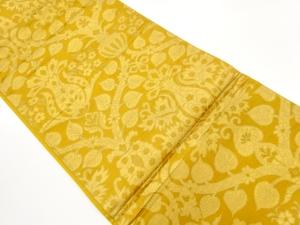 壺に草花・菱模様織出し袋帯